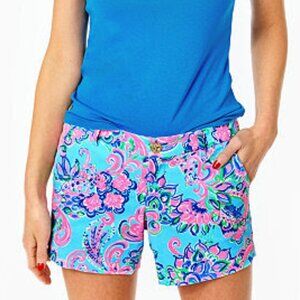 NWOT!! Lilly Pulitzer Callahan Stretch Short Blue Horizon Jungle Sunrise